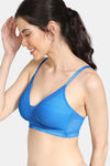 Zivame Bohemian Magic Padded Non Wired 3/4th Coverage Lace Bra - French Blue — thumbnail 3